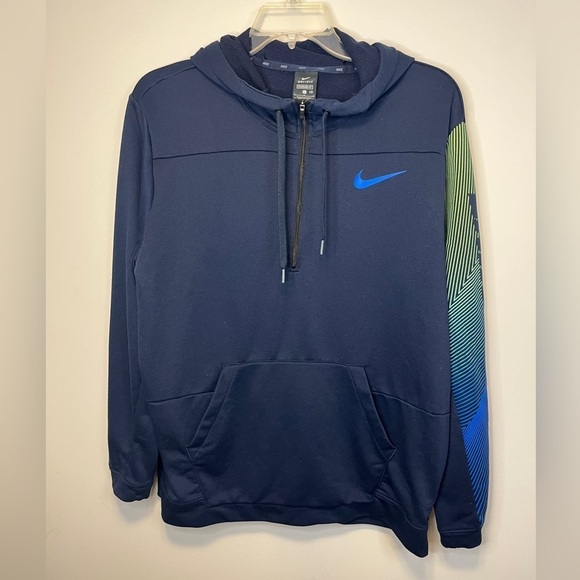 Nike Hooded Quarter Zip Hoodie Sz L - Picture 2 of 9